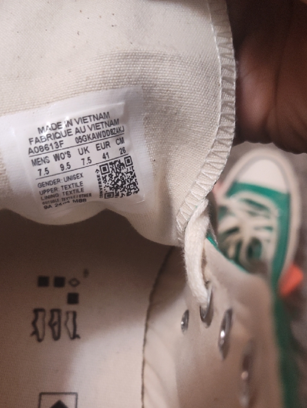 Converse High Top Sneakers in Teal Green with White Accents - Picture 5 of 6